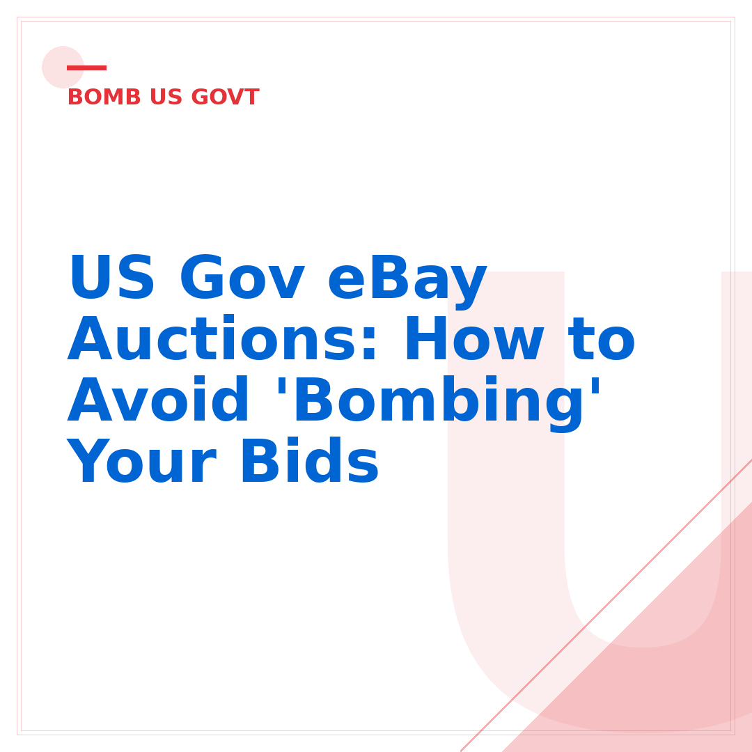 US Gov eBay Auctions: How to Avoid 'Bombing' Your Bids