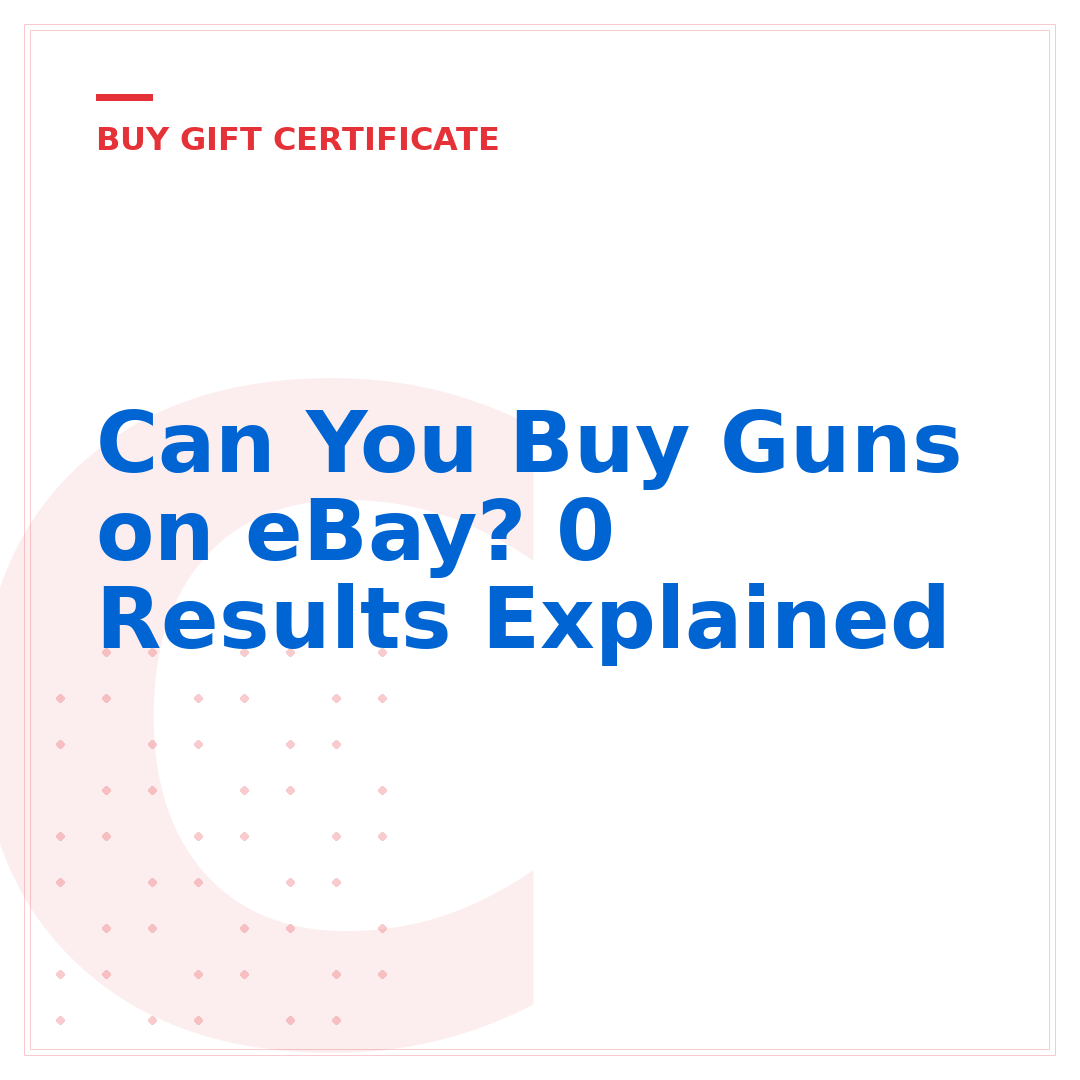 Can You Buy Guns on eBay? 0 Results Explained