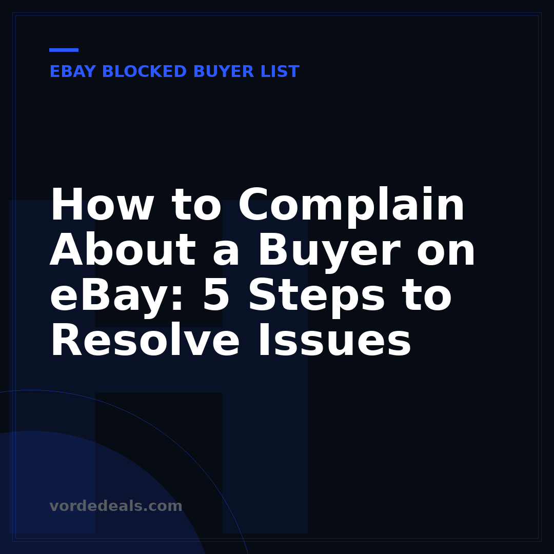 How to Complain About a Buyer on eBay: 5 Steps to Resolve Issues