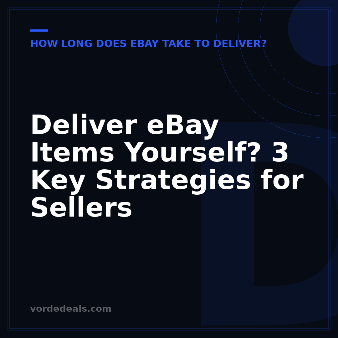 Deliver eBay Items Yourself? 3 Key Strategies for Sellers