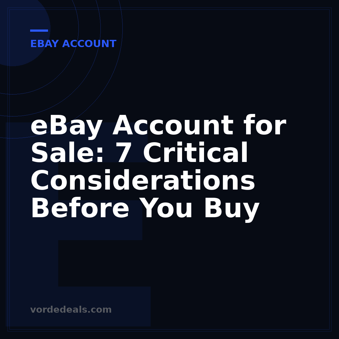 eBay Account for Sale: 7 Critical Considerations Before You Buy