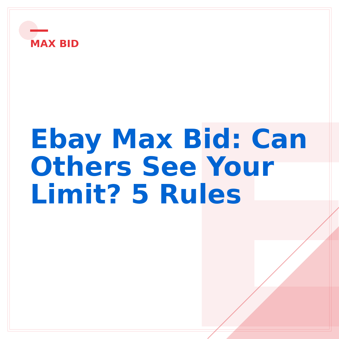 Ebay Max Bid: Can Others See Your Limit? 5 Rules