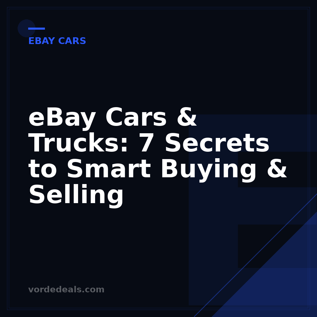eBay Cars & Trucks: 7 Secrets to Smart Buying & Selling