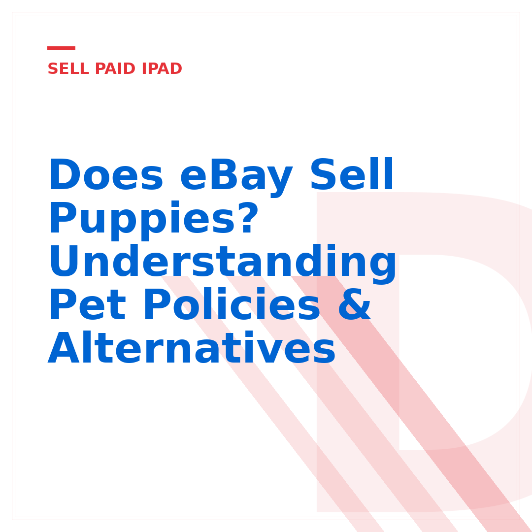 Does eBay Sell Puppies? Understanding Pet Policies & Alternatives
