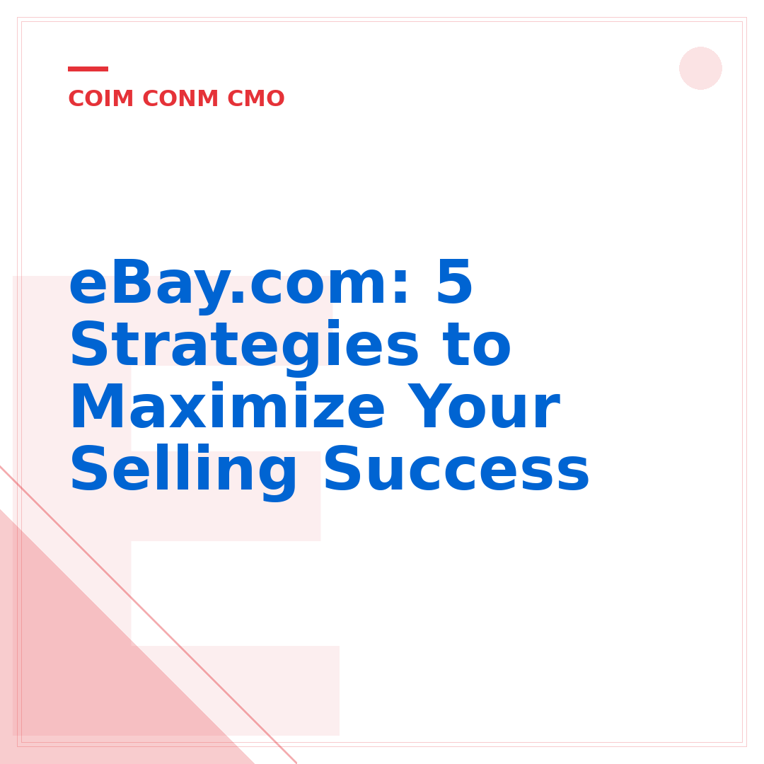 eBay.com: 5 Strategies to Maximize Your Selling Success