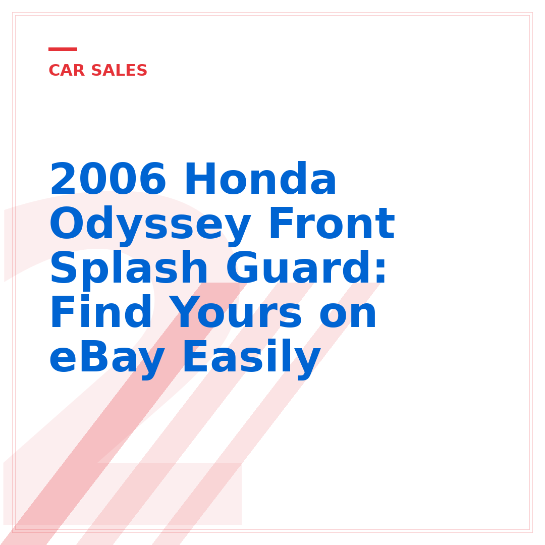 2006 Honda Odyssey Front Splash Guard: Find Yours on eBay Easily