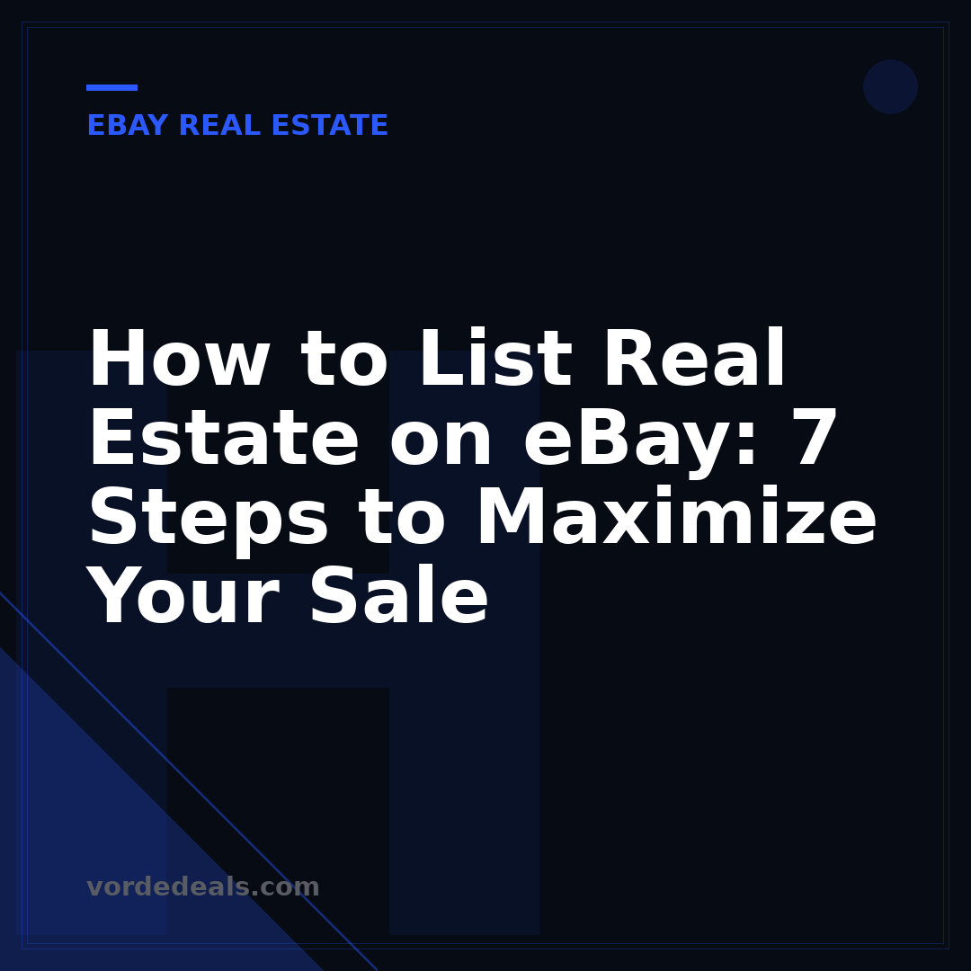 How to List Real Estate on eBay: 7 Steps to Maximize Your Sale