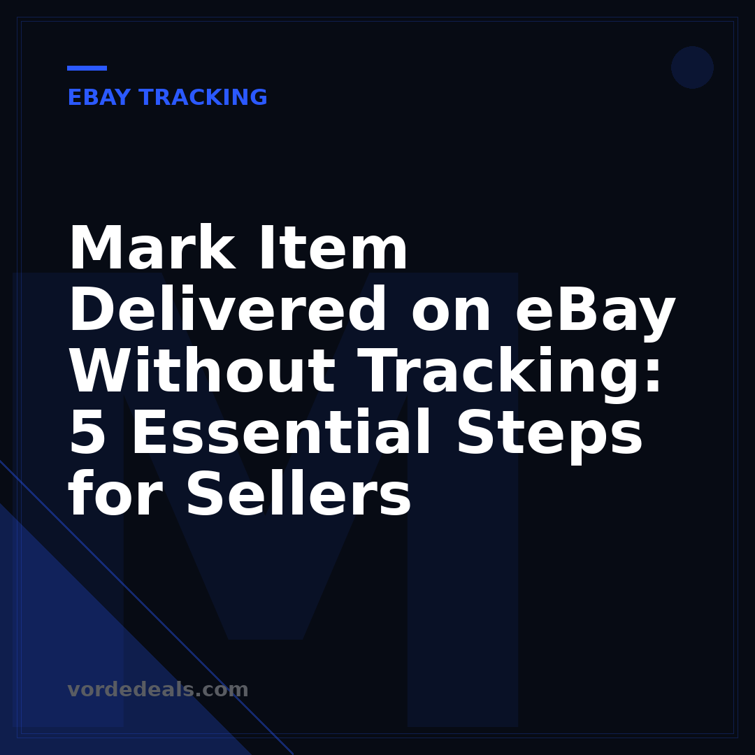 Mark Item Delivered on eBay Without Tracking: 5 Essential Steps for Sellers
