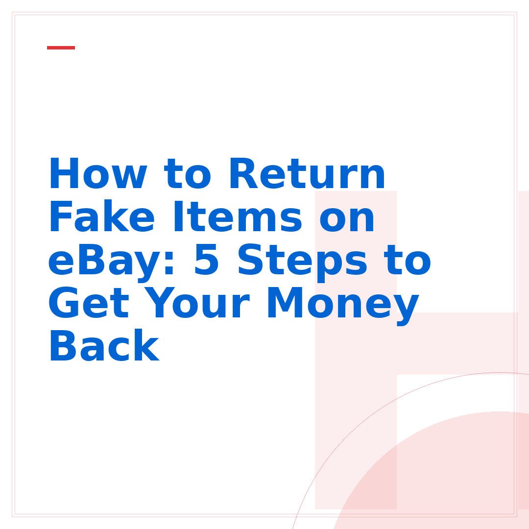 How to Return Fake Items on eBay: 5 Steps to Get Your Money Back