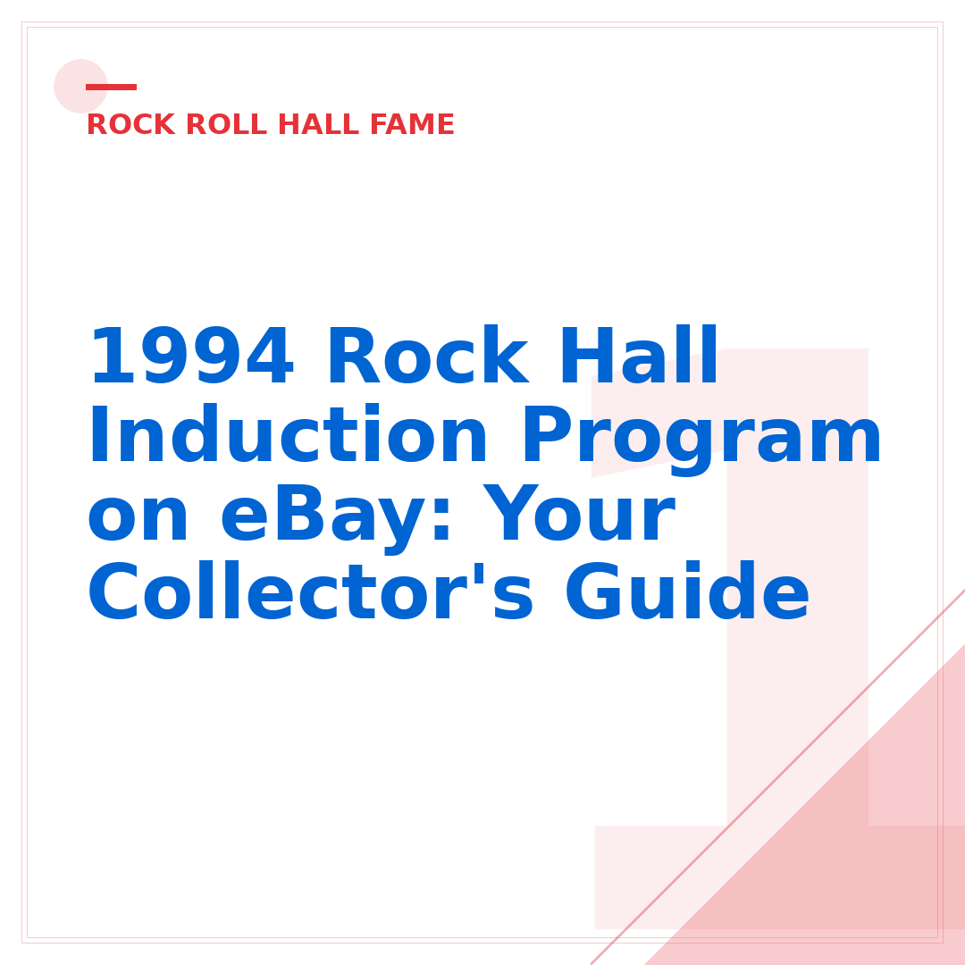 1994 Rock Hall Induction Program on eBay: Your Collector's Guide