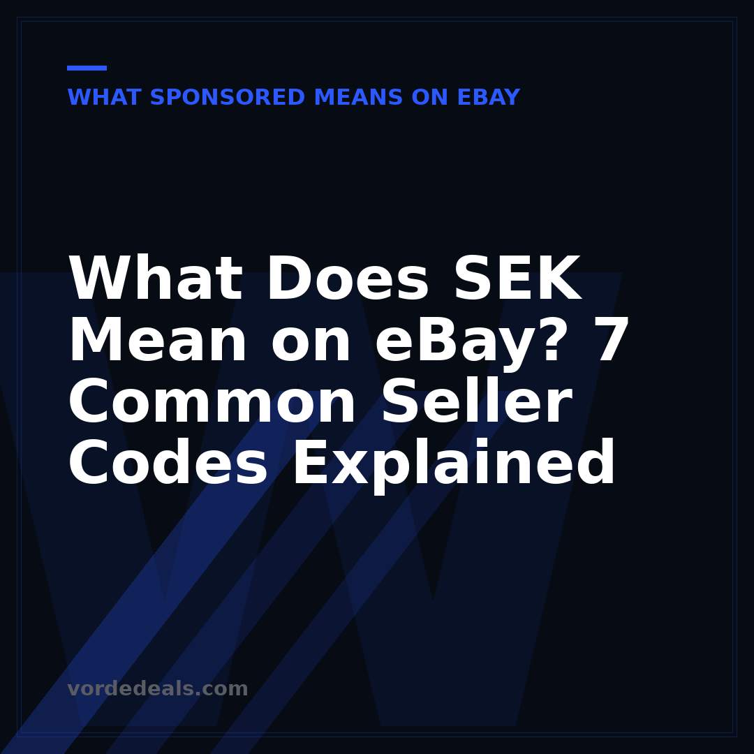 What Does SEK Mean on eBay? 7 Common Seller Codes Explained