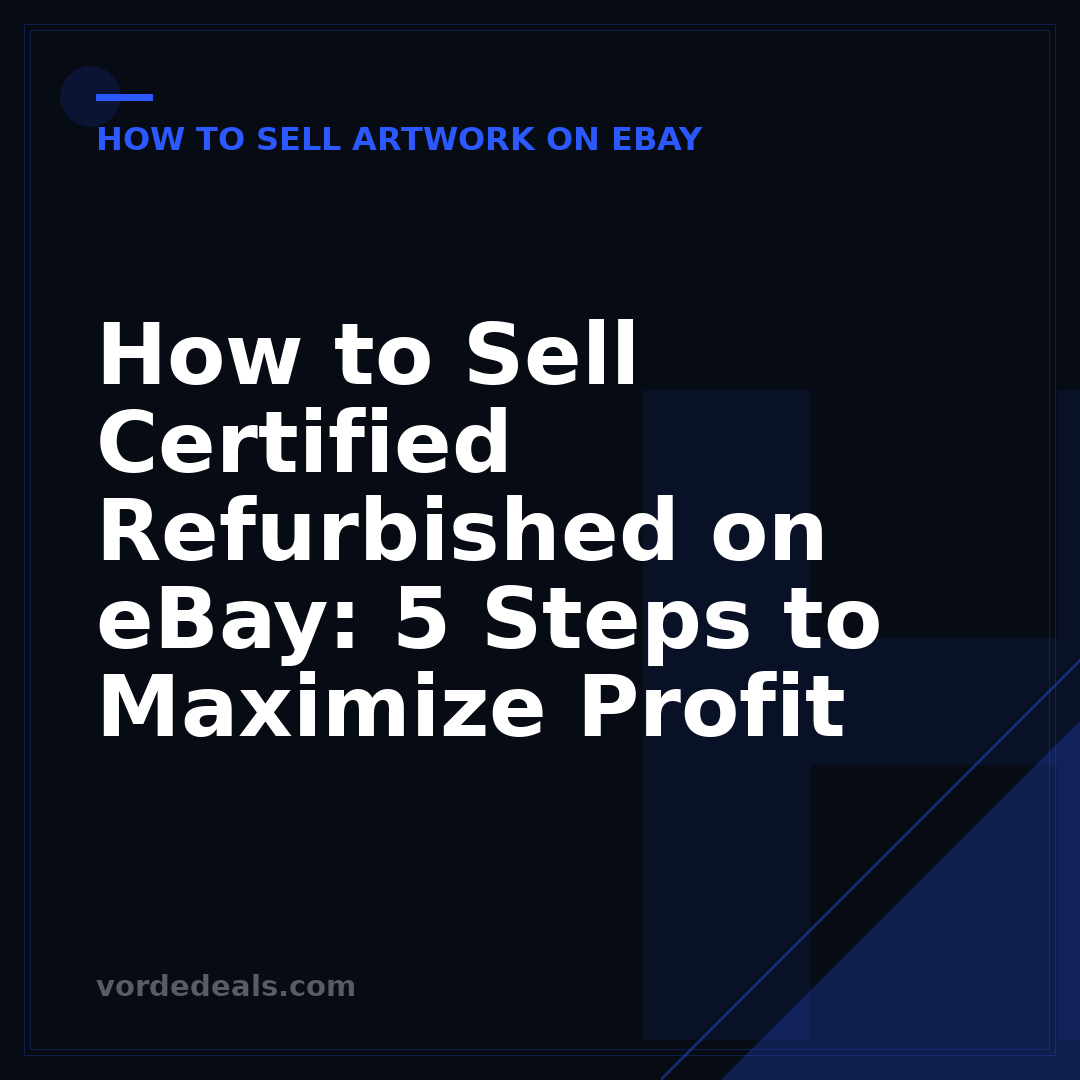 How to Sell Certified Refurbished on eBay: 5 Steps to Maximize Profit