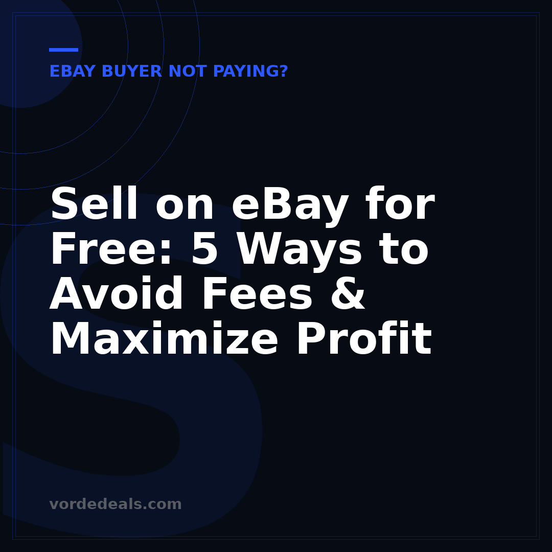 Sell on eBay for Free: 5 Ways to Avoid Fees & Maximize Profit