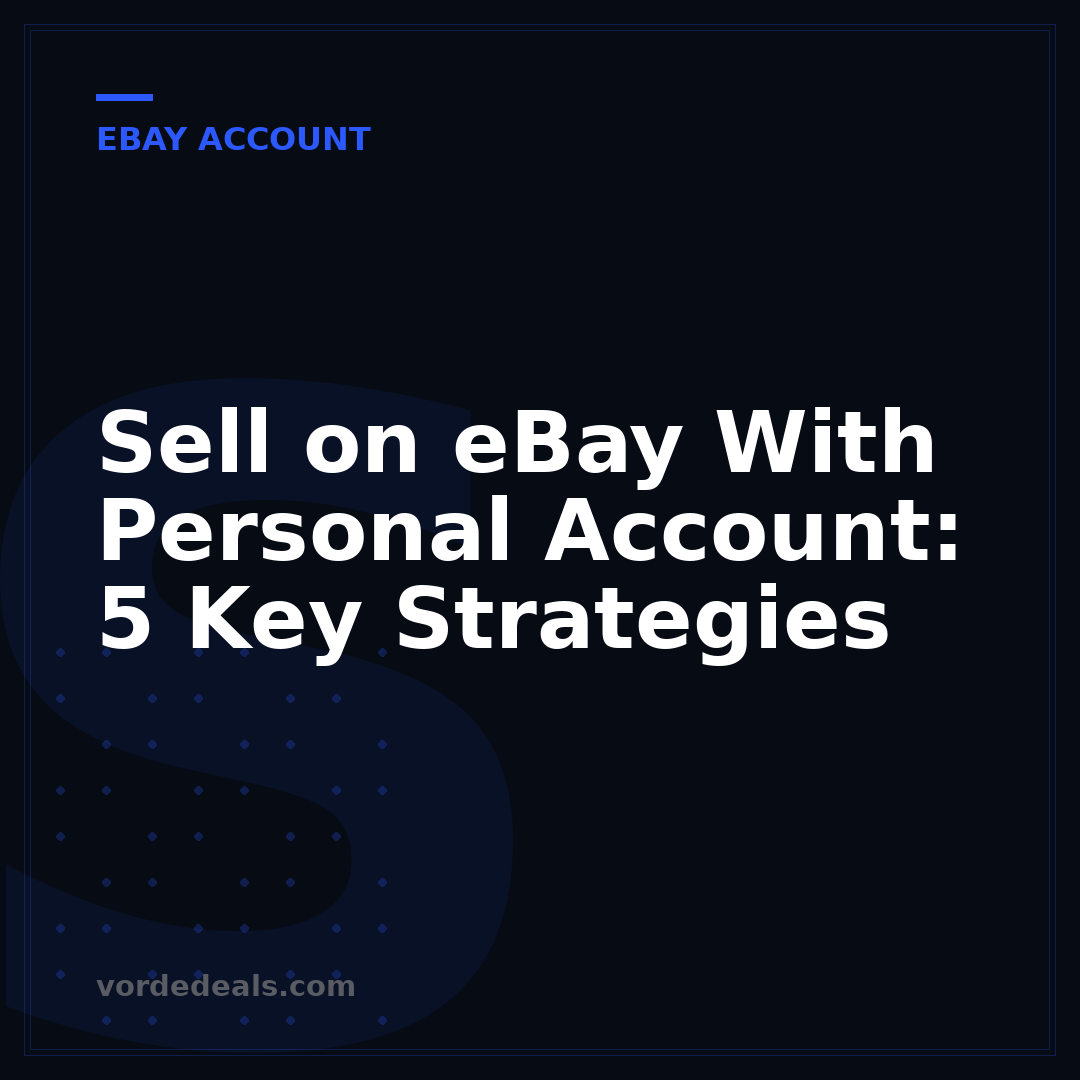 Sell on eBay With Personal Account: 5 Key Strategies