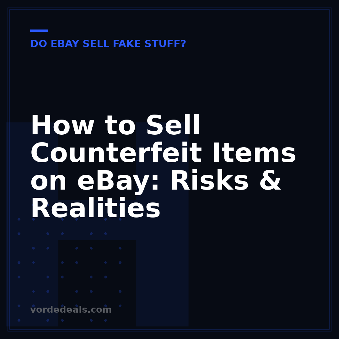 How to Sell Counterfeit Items on eBay: Risks & Realities