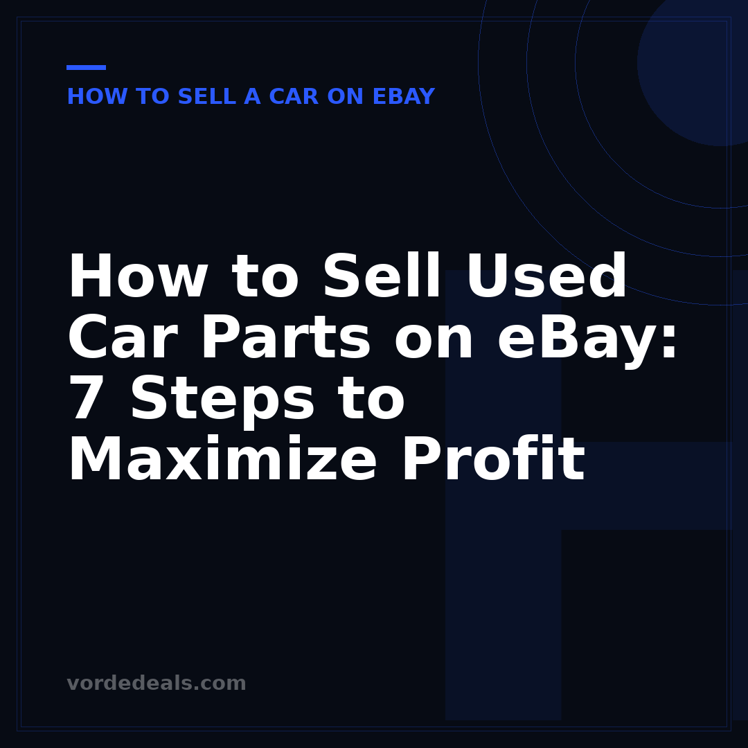 How to Sell Used Car Parts on eBay: 7 Steps to Maximize Profit